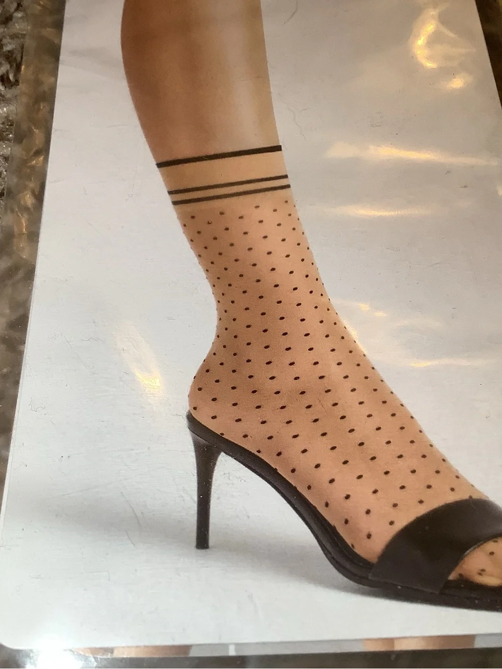 Wolford hula hoop socks, color gobi/black, size: M (USA 8-10)